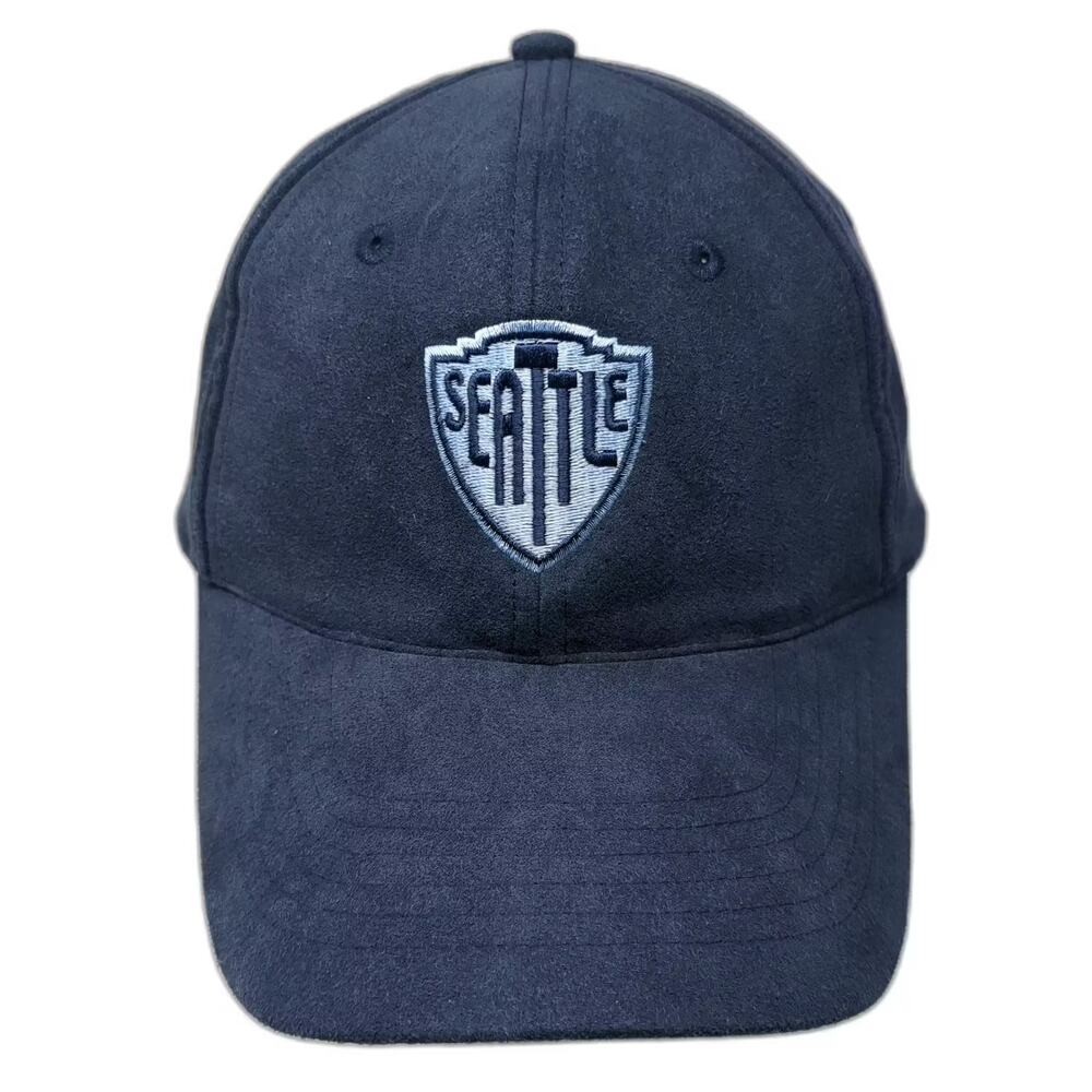 Smith-Western Seattle Shield Blue Faux Suede Baseball Cap One Size Strapback Hat